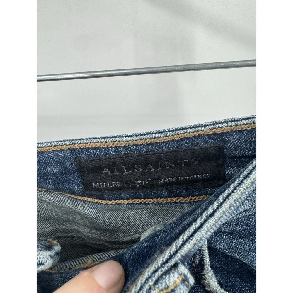 All‎ Saints Miller Size L Skinny Jeans Women Blue Indigo Stretch Denim Classic